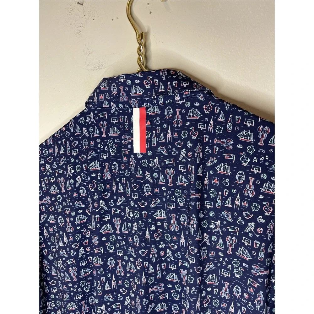 Rhoback Mens Navy Blue "The Boston" Performance Stretch Golf Polo XL - Picture 7 of 9